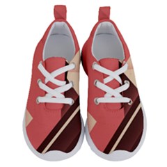 Retro Abstract Background, Brown-pink Geometric Background Running Shoes by nateshop