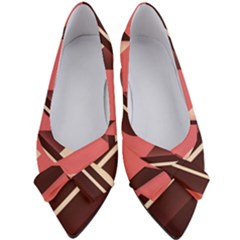 Retro Abstract Background, Brown-pink Geometric Background Women s Bow Heels by nateshop