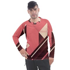 Retro Abstract Background, Brown-pink Geometric Background Men s Pique Long Sleeve T-shirt