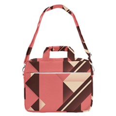 Retro Abstract Background, Brown-pink Geometric Background Macbook Pro 16  Shoulder Laptop Bag by nateshop