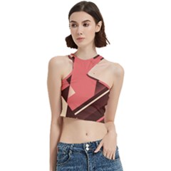 Retro Abstract Background, Brown-pink Geometric Background Cut Out Top by nateshop