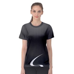 S Black Fingerprint, Black, Edge Women s Sport Mesh T-shirt