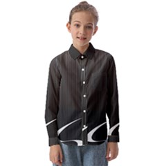 S Black Fingerprint, Black, Edge Kids  Long Sleeve Shirt by nateshop