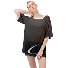 S Black Fingerprint, Black, Edge Oversized Chiffon Top