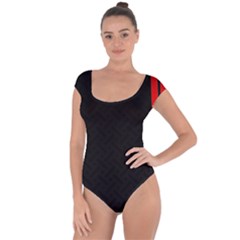 Abstract Black & Red, Backgrounds, Lines Short Sleeve Leotard  by nateshop