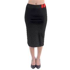 Abstract Black & Red, Backgrounds, Lines Midi Pencil Skirt