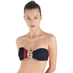 Abstract Black & Red, Backgrounds, Lines Twist Bandeau Bikini Top