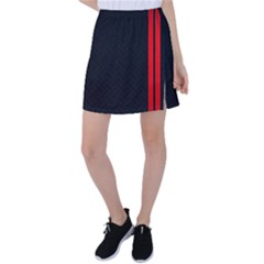 Abstract Black & Red, Backgrounds, Lines Tennis Skirt