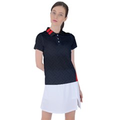 Abstract Black & Red, Backgrounds, Lines Women s Polo T-shirt