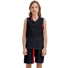 Abstract Black & Red, Backgrounds, Lines Kids  Basketball Mesh Set