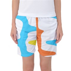 Warp Lines Colorful Multicolor Women s Basketball Shorts