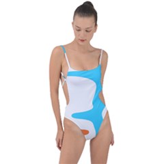 Warp Lines Colorful Multicolor Tie Strap One Piece Swimsuit