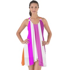 Colorful Multicolor Colorpop Flare Show Some Back Chiffon Dress