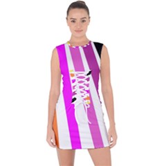 Colorful Multicolor Colorpop Flare Lace Up Front Bodycon Dress by Cemarart