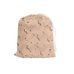 Lines Dots Pattern Abstract Art Drawstring Pouch (large)