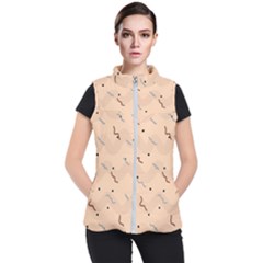 Lines Dots Pattern Abstract Art Women s Puffer Vest