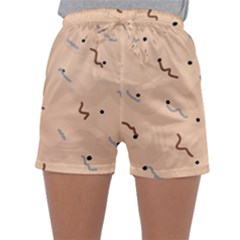 Lines Dots Pattern Abstract Art Sleepwear Shorts