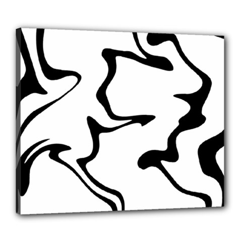 Black And White Swirl Background Canvas 24  X 20  (stretched) by Cemarart