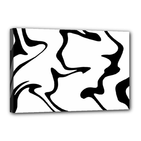 Black And White Swirl Background Canvas 18  X 12  (stretched) by Cemarart