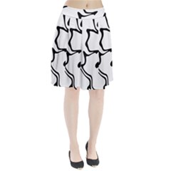 Black And White Swirl Background Pleated Skirt
