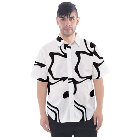 Black And White Swirl Background Men s Short Sleeve Shirt by Cemarart