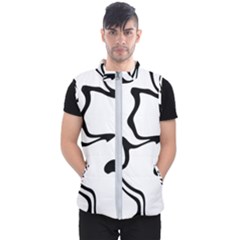 Black And White Swirl Background Men s Puffer Vest