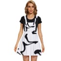 Black And White Swirl Background Apron Dress View1