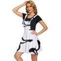 Black And White Swirl Background Apron Dress View2