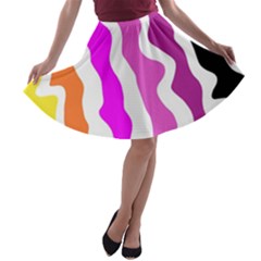 Warp Liquid Multicolor Kids A-line Skater Skirt