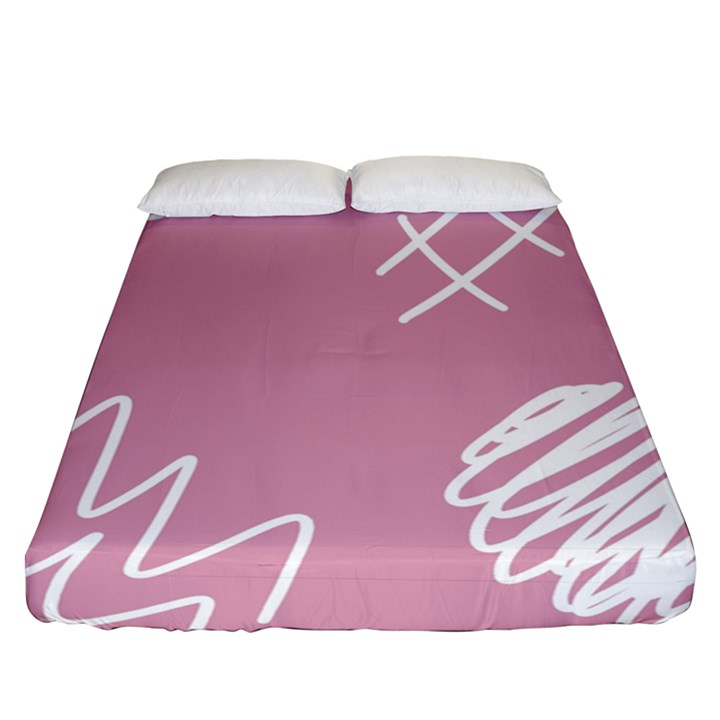 Elements Scribble Wiggly Lines Fitted Sheet (Queen Size)