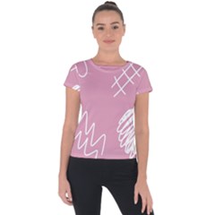 Elements Scribble Wiggly Lines Short Sleeve Sports Top 