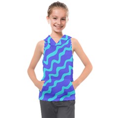 Purple Mint Turquoise Background Kids  Sleeveless Hoodie