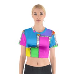 Shapes Texture Colorful Cartoon Cotton Crop Top