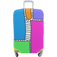 Shapes Texture Colorful Cartoon Luggage Cover (large) by Cemarart