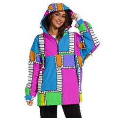 Shapes Texture Colorful Cartoon Women s Ski And Snowboard Jacket