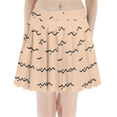 Lines Dots Pattern Abstract Pleated Mini Skirt