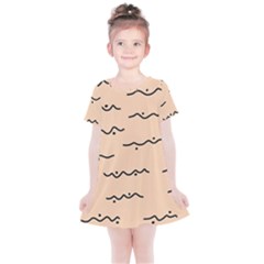 Lines Dots Pattern Abstract Kids  Simple Cotton Dress