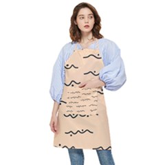 Lines Dots Pattern Abstract Pocket Apron by Cemarart