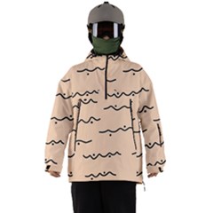 Lines Dots Pattern Abstract Men s Ski And Snowboard Waterproof Breathable Jacket by Cemarart