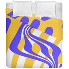 Print Pattern Warp Lines Duvet Cover Double Side (california King Size) by Cemarart