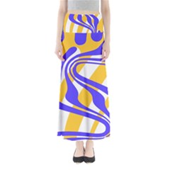 Print Pattern Warp Lines Full Length Maxi Skirt