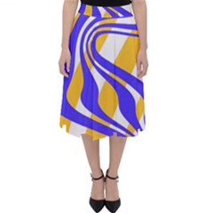 Print Pattern Warp Lines Classic Midi Skirt