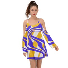 Print Pattern Warp Lines Boho Dress