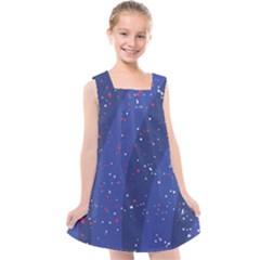 Texture Multicolour Ink Dip Flare Kids  Cross Back Dress by Cemarart