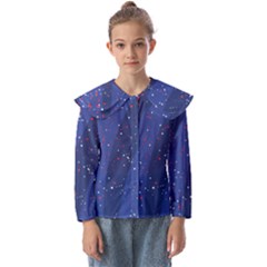 Texture Multicolour Ink Dip Flare Kids  Peter Pan Collar Blouse by Cemarart