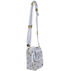 Pattern Leaves Daisies Print Shoulder Strap Belt Bag