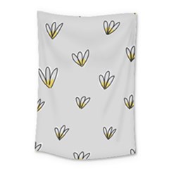 Pattern Leaves Daisies Print Small Tapestry