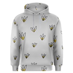 Pattern Leaves Daisies Print Men s Overhead Hoodie