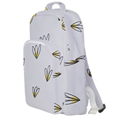 Pattern Leaves Daisies Print Double Compartment Backpack