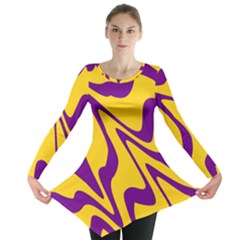 Waves Pattern Lines Wiggly Long Sleeve Tunic 